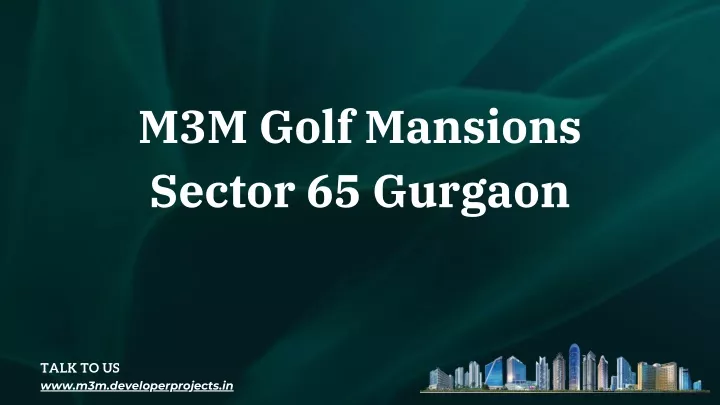 m3m golf mansions sector 65 gurgaon
