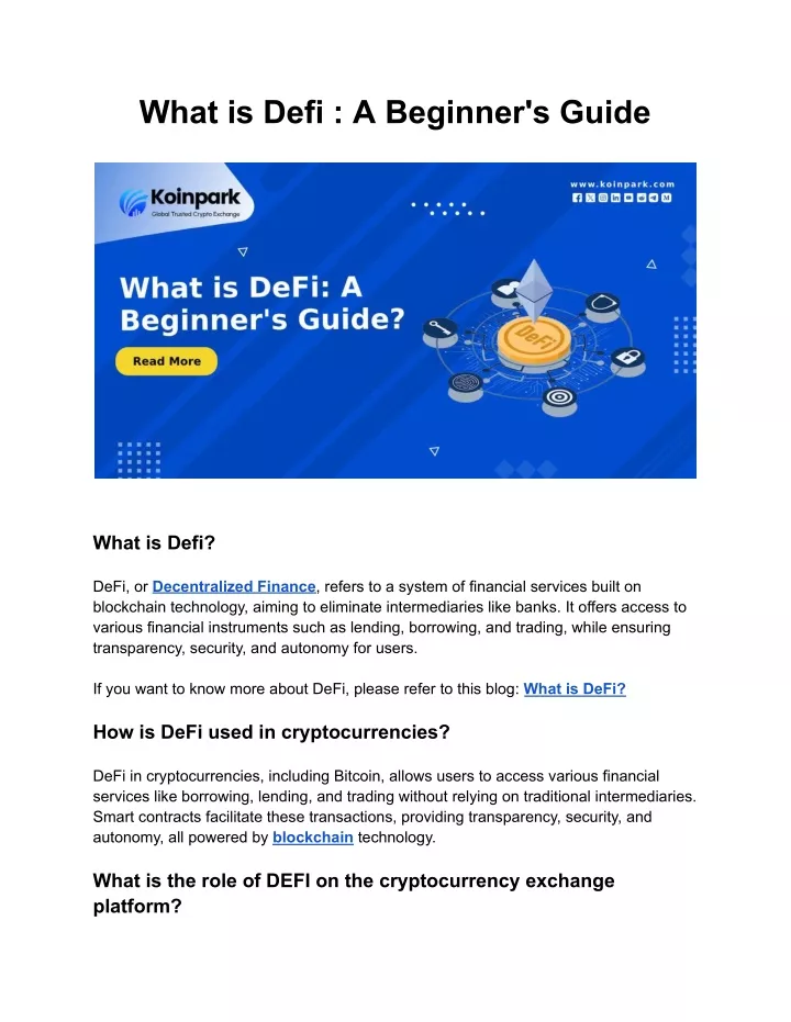 what is defi a beginner s guide