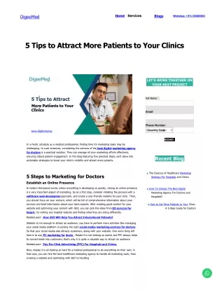 Attract More Patients to your clinics Marketing Solutions by DigeeMed