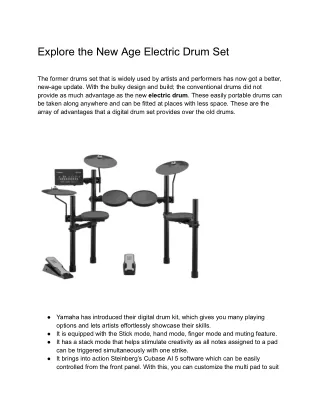Explore the New Age Electric Drum Set