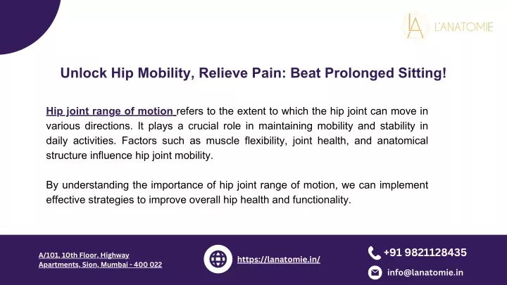unlock hip mobility relieve pain beat prolonged