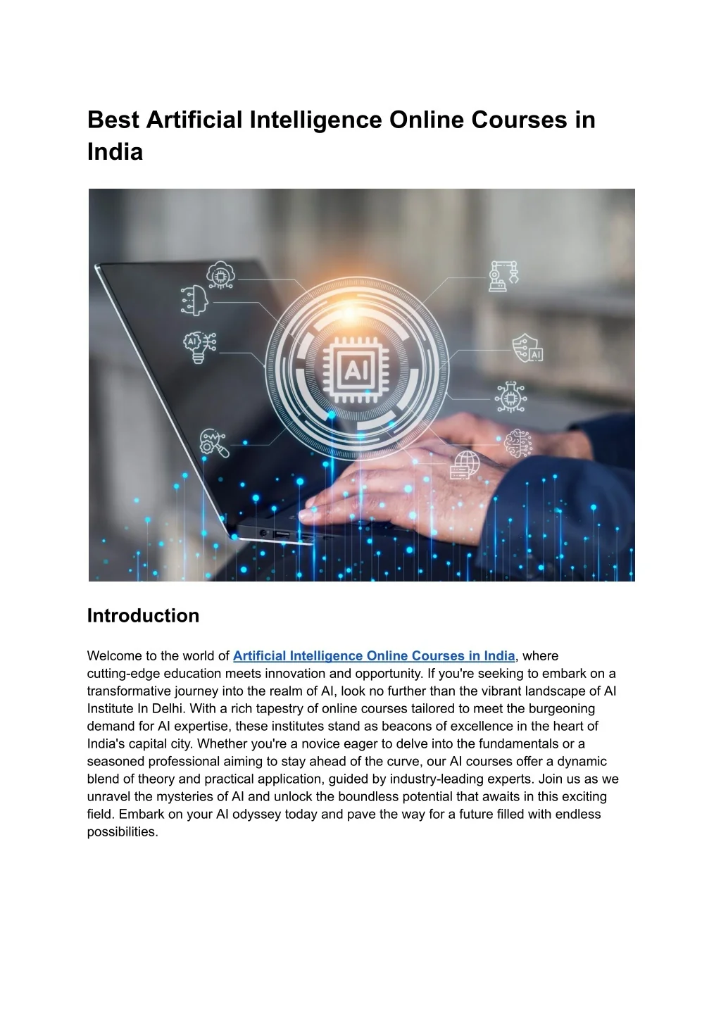 PPT - Best Artificial Intelligence Online Courses in India PowerPoint ...