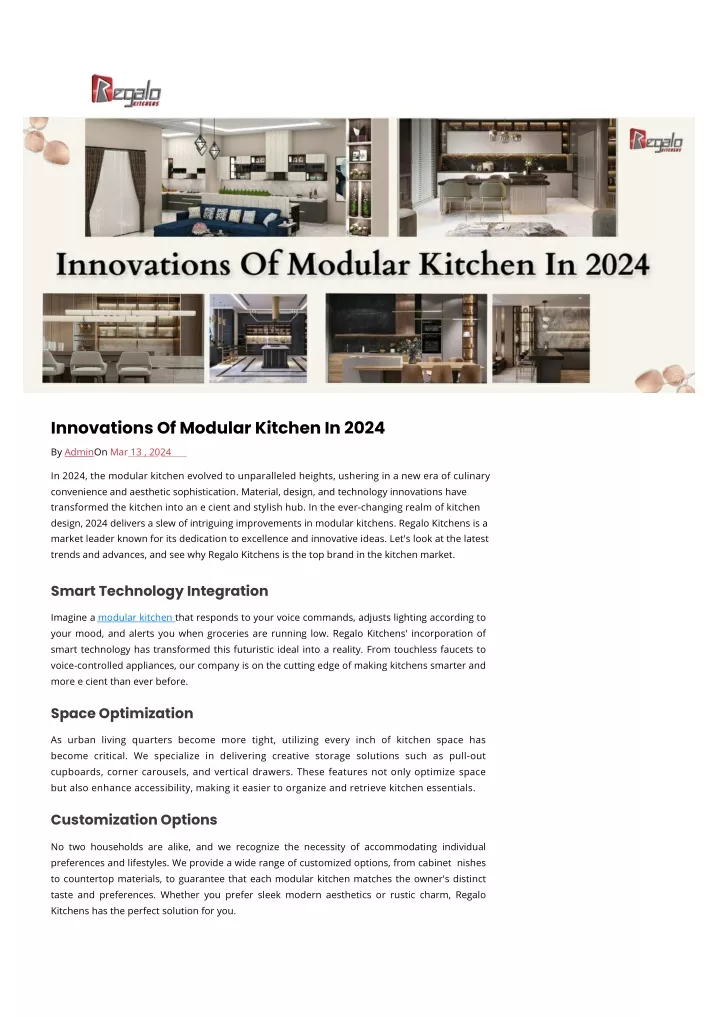 innovations of modular kitchen in 2024