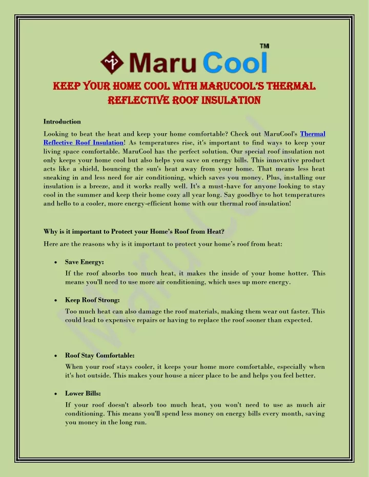 keep your home cool with marucool s thermal keep