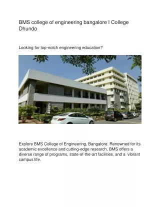 BMS college of engineering bangalore I College Dhundo
