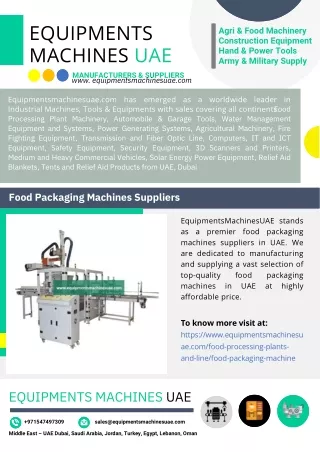 Food Packaging Machines Suppliers