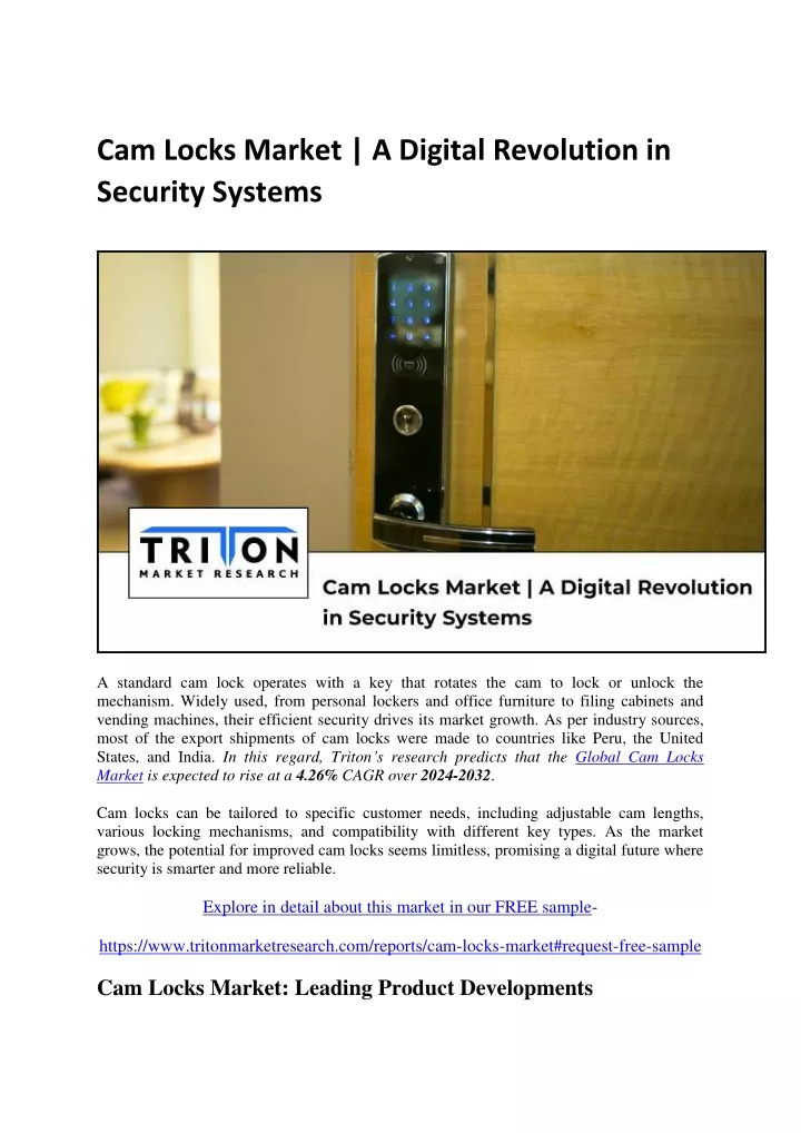 cam locks market a digital revolution in security