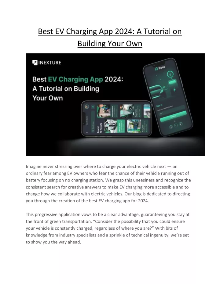 best ev charging app 2024 a tutorial on building