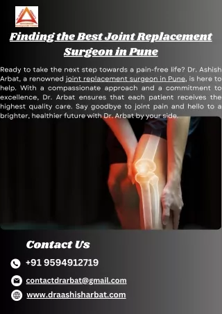 Finding the Best Joint Replacement Surgeon in Pune