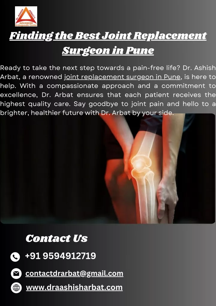 finding the best joint replacement surgeon in pune