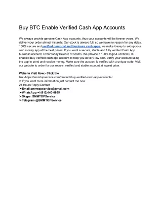 Buy BTC Enable Verified Cash App Accounts