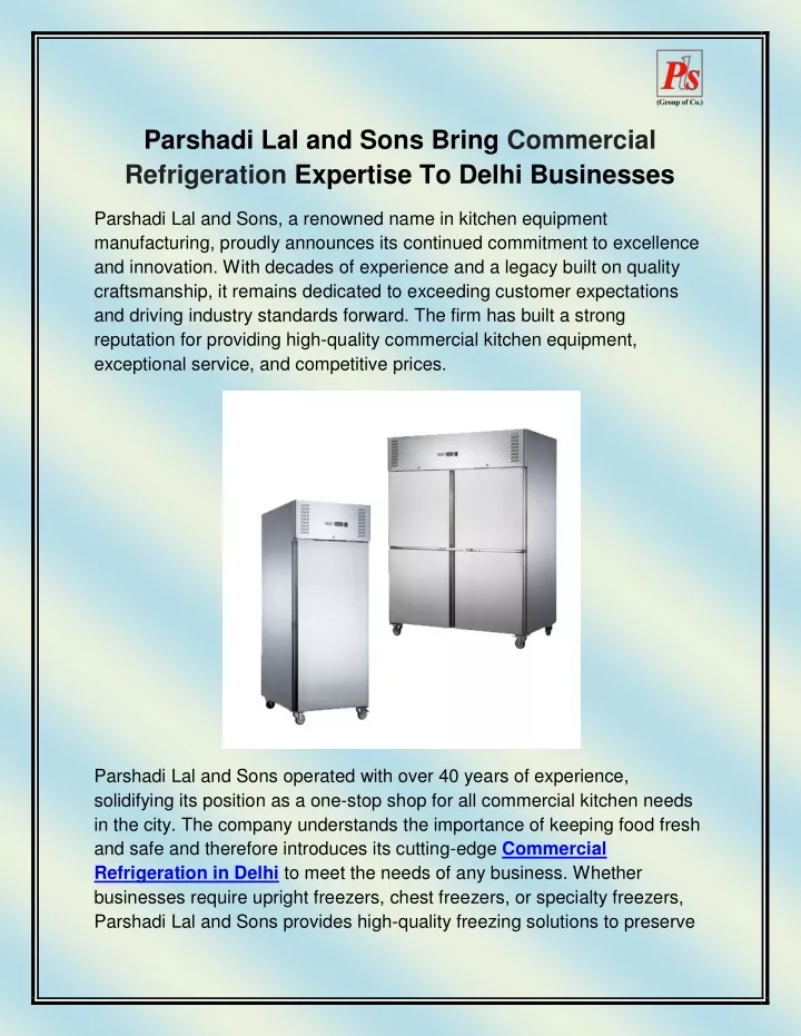parshadi lal and sons bring commercial