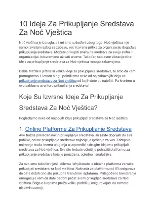 10 Ideja Za Prikupljanje Sredstava Za Noć Vještica