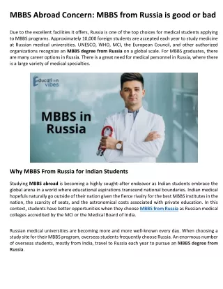 Get the easy admission to study MBBS From Russia