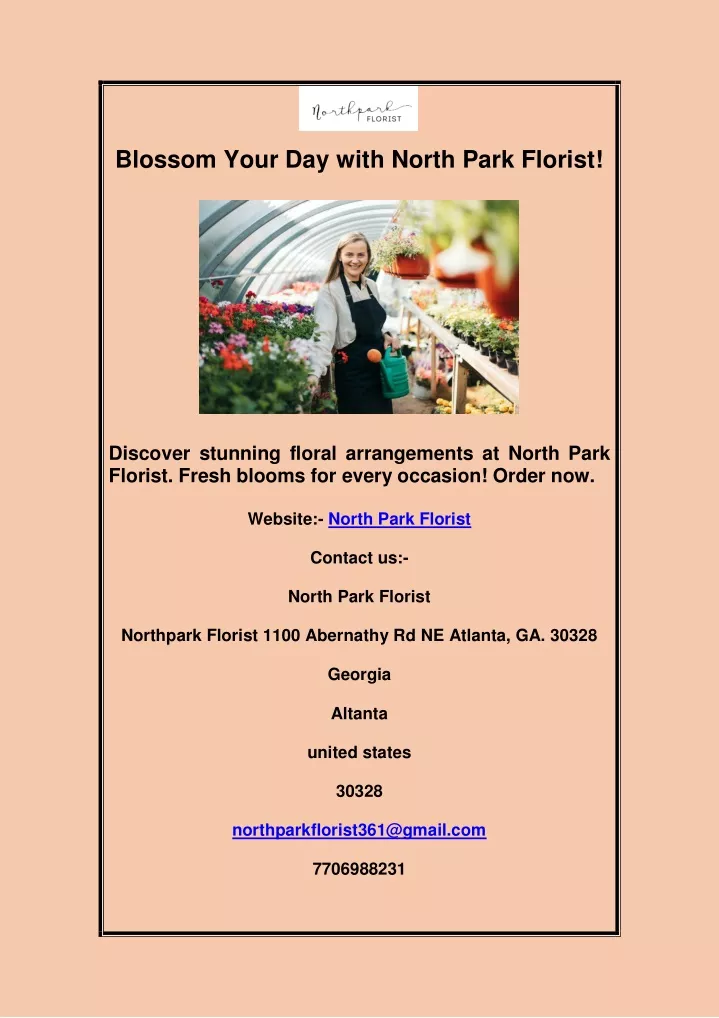 blossom your day with north park florist