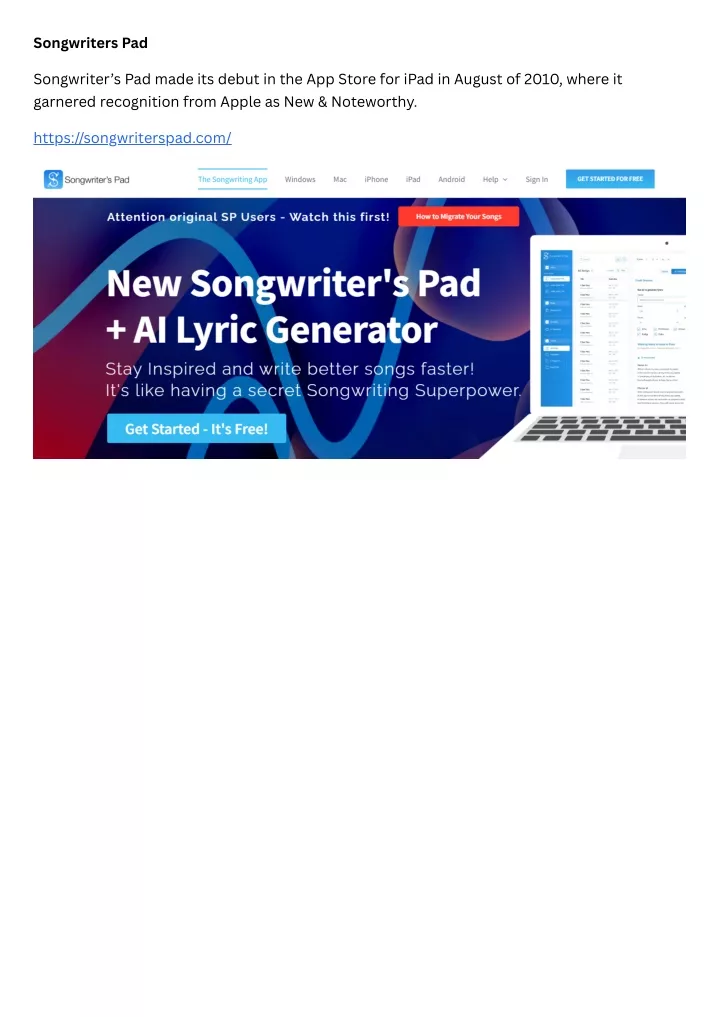 songwriters pad