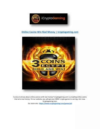 Online Casino Win Real Money | Icryptogaming.com
