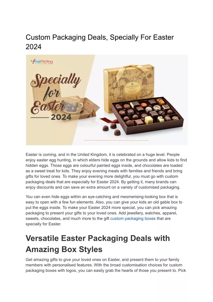 custom packaging deals specially for easter 2024