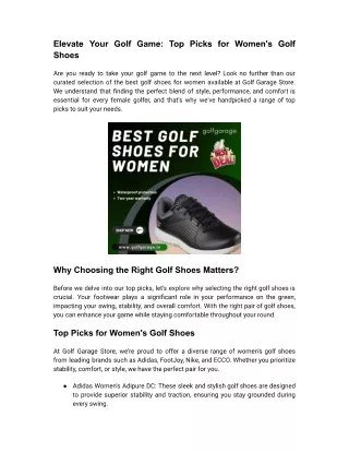 Collection of the best golf shoes for women