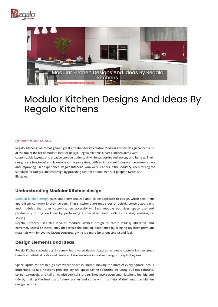 modular kitchen designs and ideas by regalo