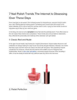 7 Nail Polish Trends The Internet Is Obsessing Over These Days