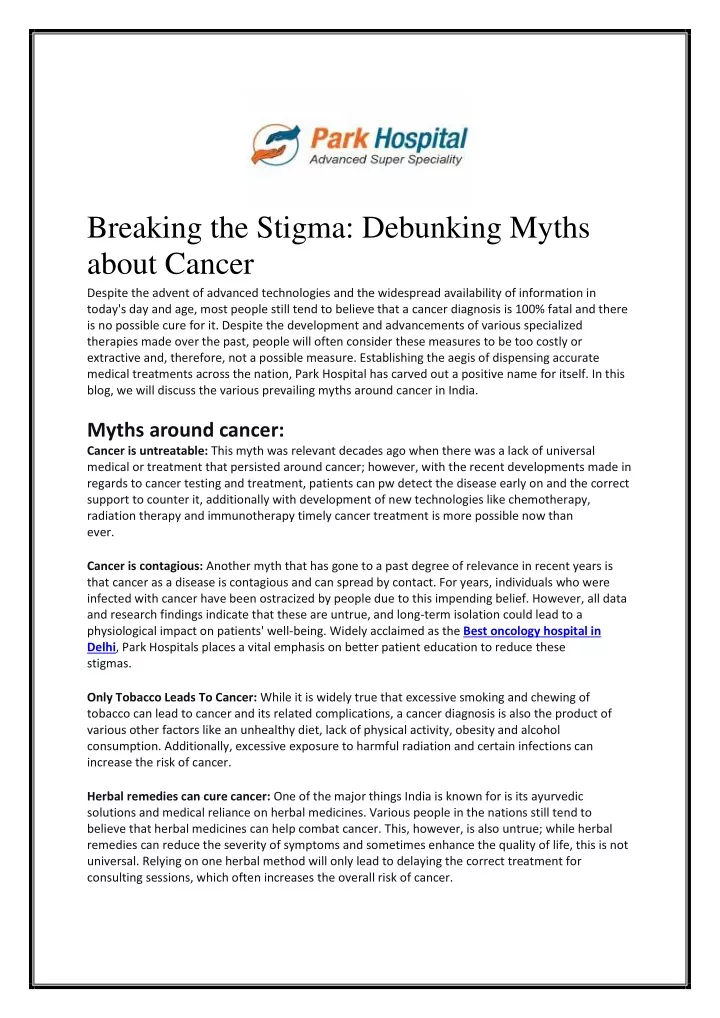 breaking the stigma debunking myths about cancer