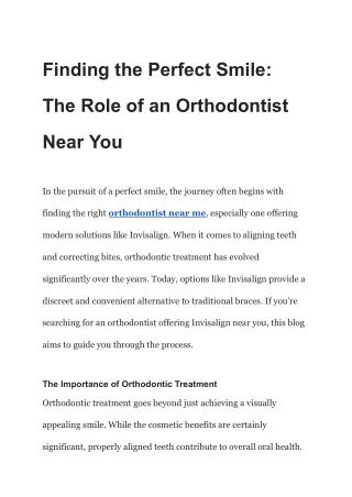 Finding the Perfect Smile_ The Role of an Orthodontist Near You