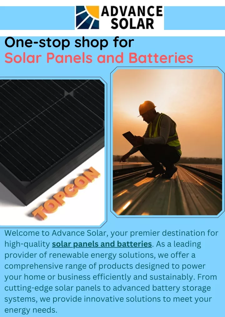 one stop shop for solar panels and batteries