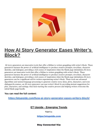 How AI story Generator Eases Writer's Block