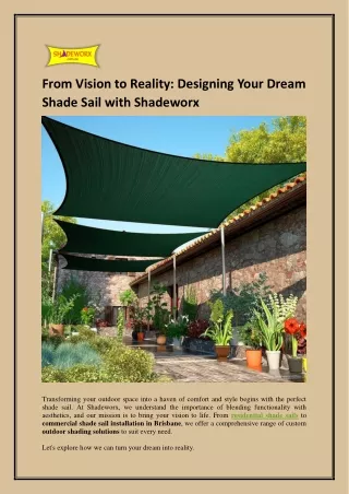 From Vision to Reality- Designing Your Dream Shade Sail with Shadeworx