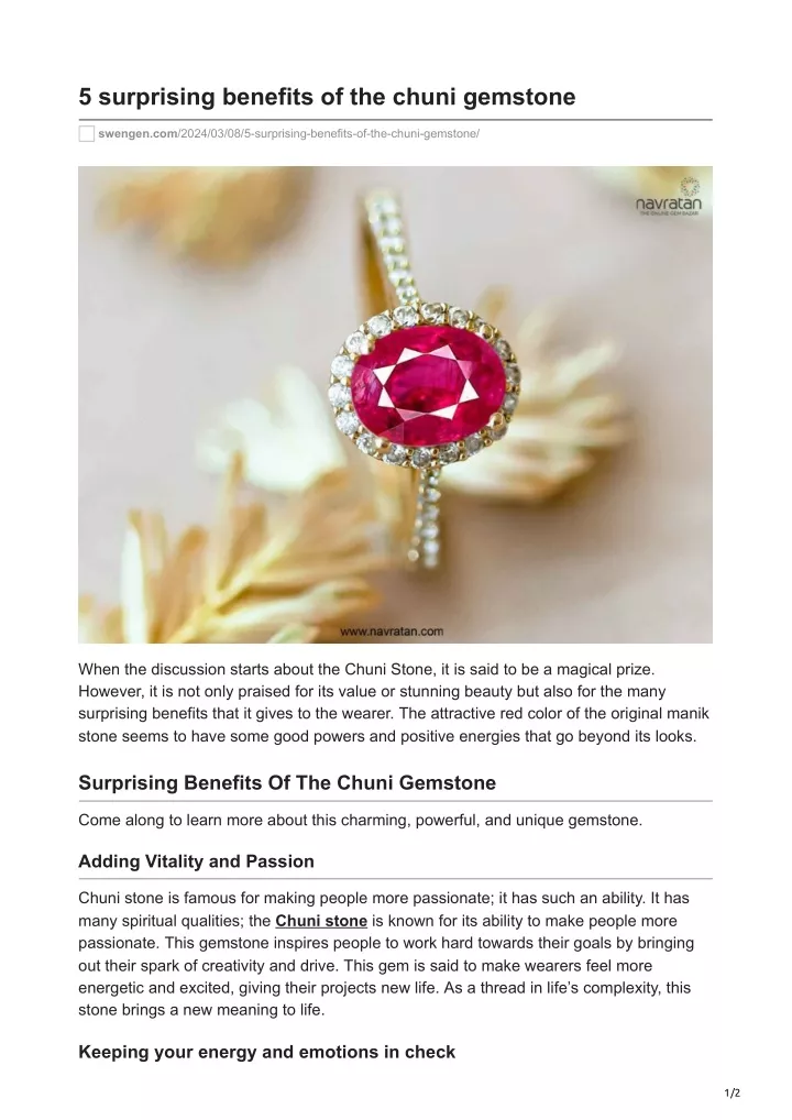 5 surprising benefits of the chuni gemstone