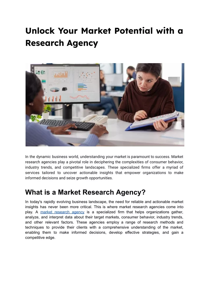 unlock your market potential with a research
