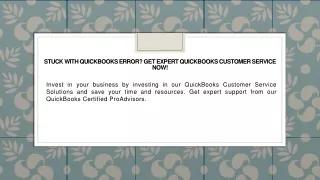 Get Expert QuickBooks Customer Service Now