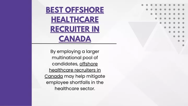 best offshore healthcare recruiter in canada