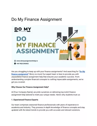 Do My Finance Assignment