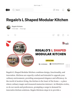 Regalo’s L Shaped Modular Kitchen