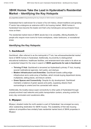 3BHK Homes Take the Lead in Hyderabad’s Residential Market – Identifying the Key Hotspots