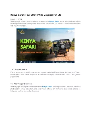 Kenya Safari Tour Packages in Cheap Price