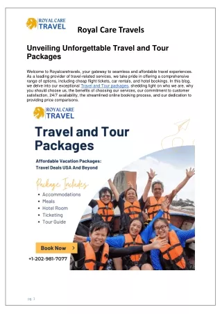 Unveiling Unforgettable Travel and Tour Packages