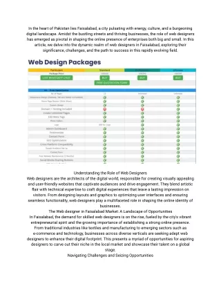The Flourishing World of Web Designers in Faisalabad
