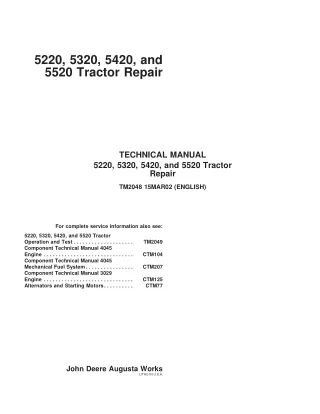 JOHN DEERE 5420 TRACTOR Service Repair Manual