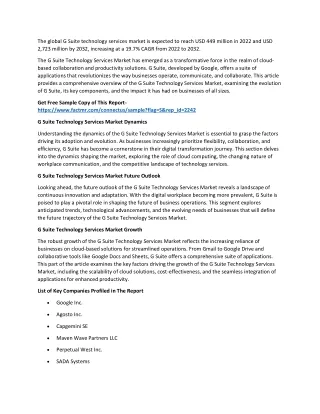 the global g suite technology services market