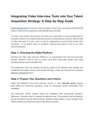 Integrating Video Interview Tools into Your Talent Acquisition Strategy_ A Step-by-Step Guide