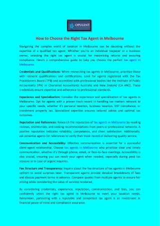 how to choose the right tax agent in melbourne