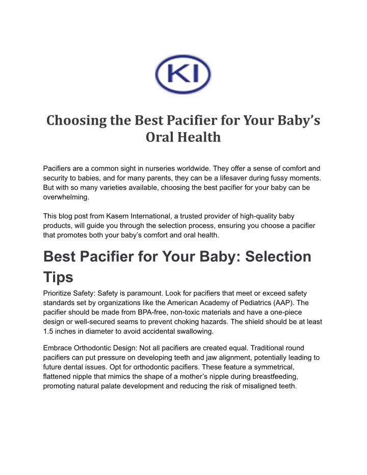 choosing the best pacifier for your baby s oral