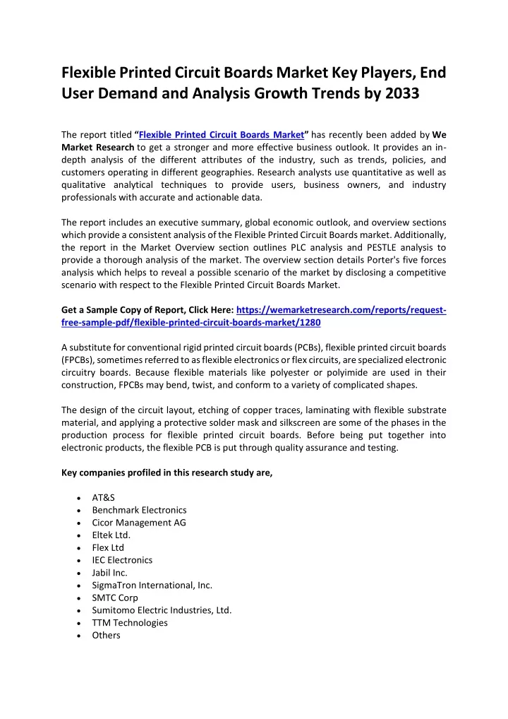 flexible printed circuit boards market