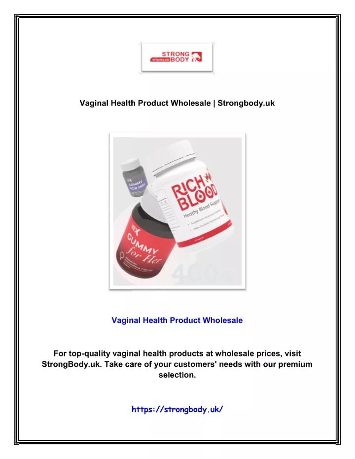 vaginal health product wholesale strongbody