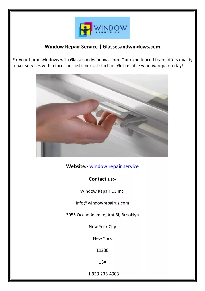 window repair service glassesandwindows com