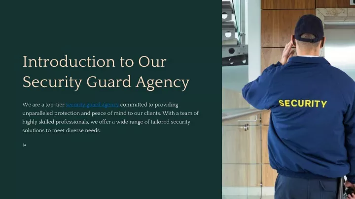 introduction to our security guard agency