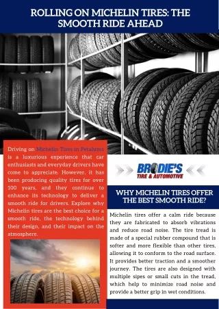 Rolling On Michelin Tires: The Smooth Ride Ahead